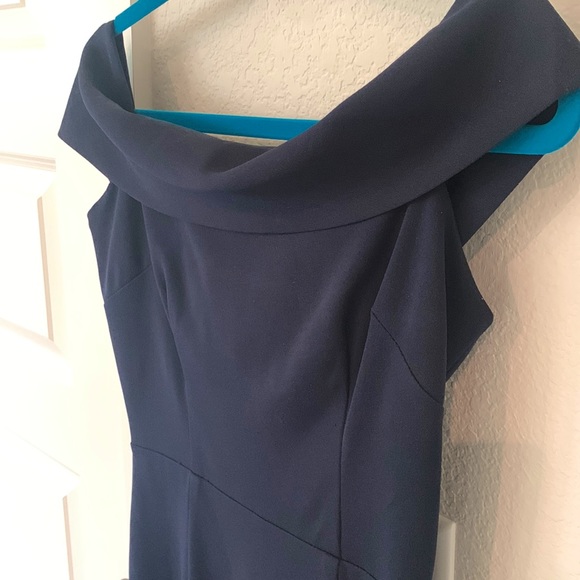 Katie May Crepe off the shoulder Dress - Navy Blue - Picture 4 of 6